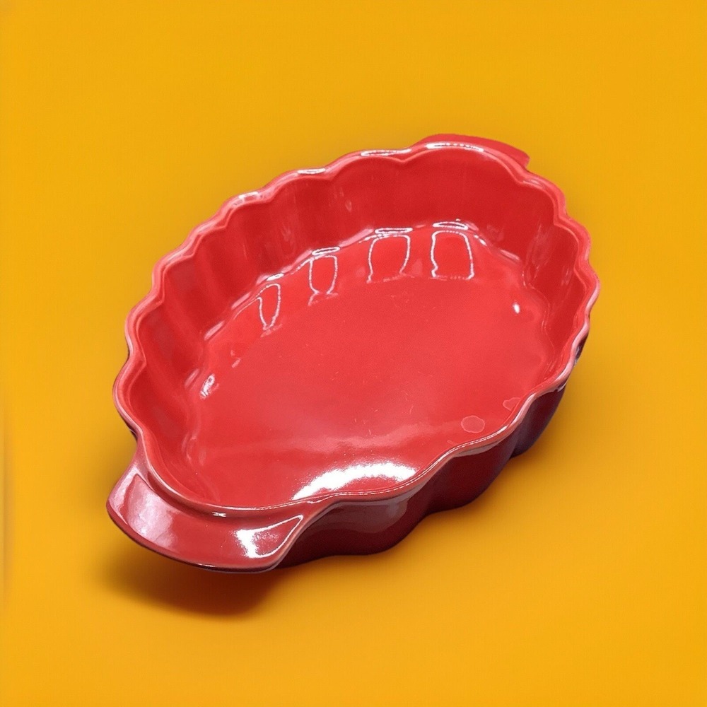 Matceramica Portuguese 15.5" x 9.75" Red Stoneware Casserole‎ Dish Kitchenware